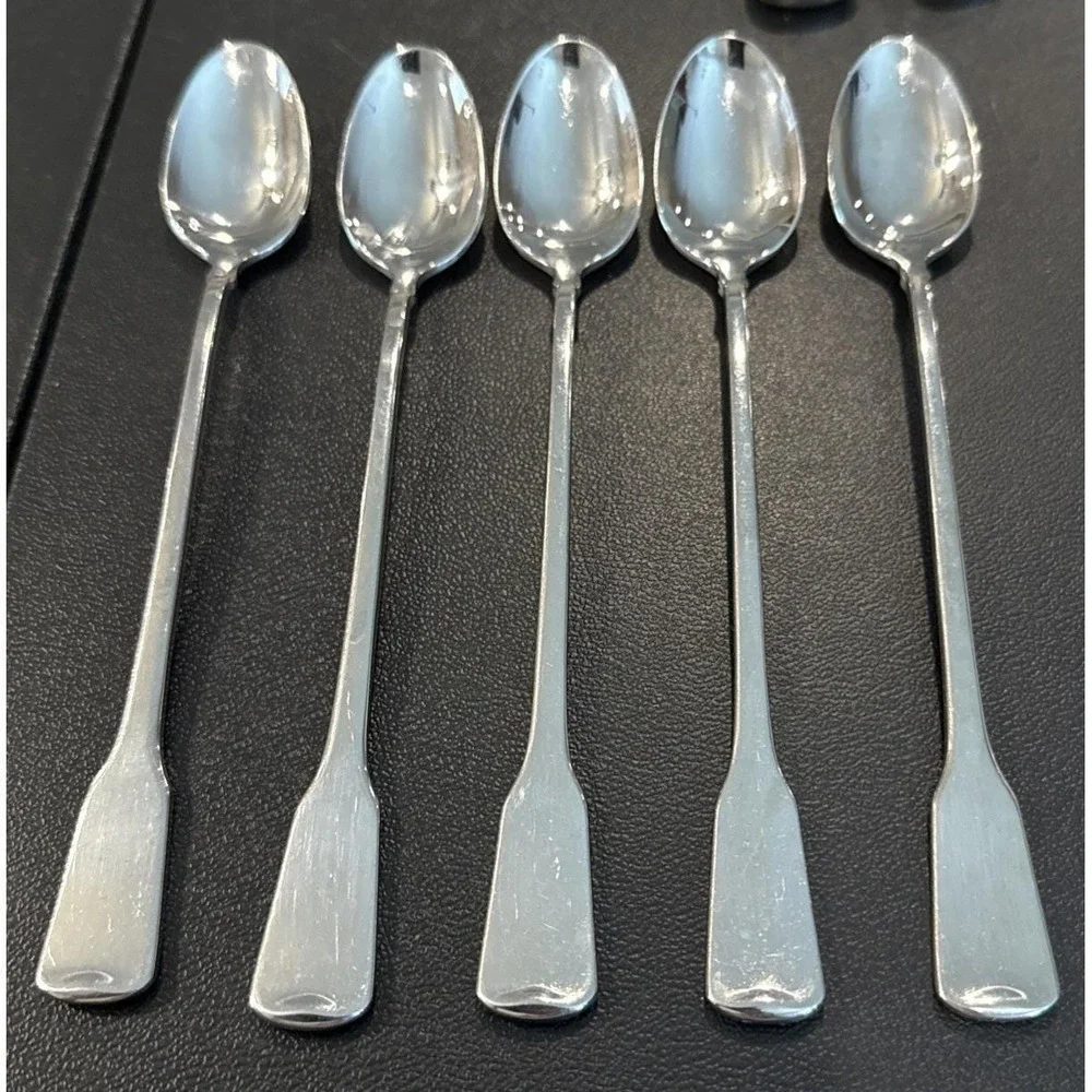 Oneida Cube Sandhurst Iced Tea Spoon Spoons Stainless Steel Flatware Set Of 5